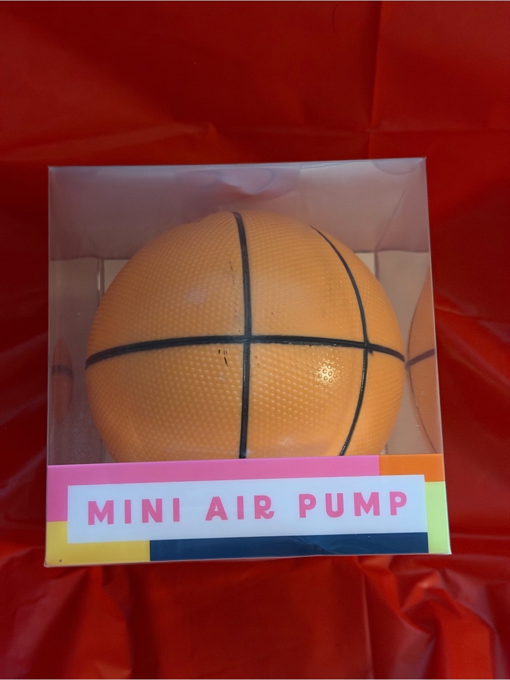 Vivitar Target Bullseye Orange Basketball Mini Air Pump Battery Operated
